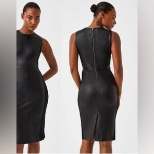 Spanx Faux Leather Like Sheath Dress S *new condition